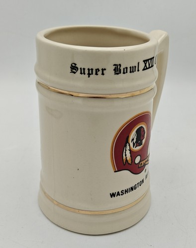 WASHINGTON REDSKINS - 1982 SUPER BOWL XVII CHAMPIONS, CERAMIC BEER Coffee MUG - Picture 2 of 7