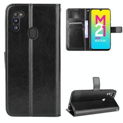 Für Samsung Galaxy M21 2021 Crazy Horse Texture Horizontal Leder Case fl