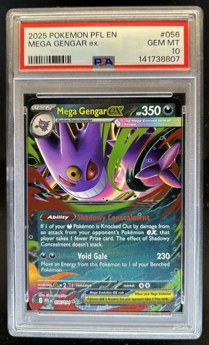 2025 Pokemon Phantasmal Flames Mega Gengar ex Double Rare #056/094 PSA 10
