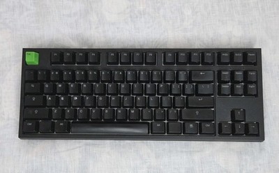 Code V2B Mechanical Keyboard Cherry MX Green Black QWERTY w/ Green Esc Key