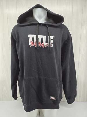 Title MMA Boxing Fighting Sports Embroidered Hoodie Sweatshirt Black Size XL
