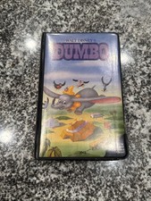 Vintage Dumbo VHS Walt Disney Black Diamond Classics Pink Spine Black Clamshell