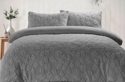 Daisy Teddy Sherpa Fleece Bettdecke Quilt Cover Bettwäsche Set Super Weich Warm UK