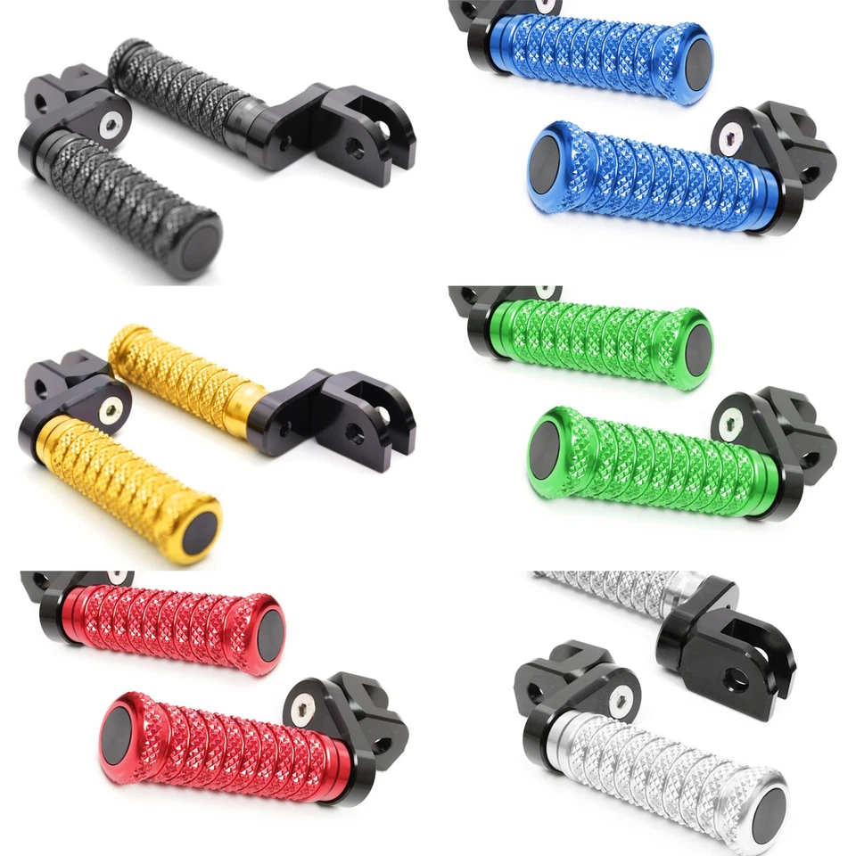 Clavijas de pie delanteras elevables de 1 pulgada con poste azul para Suzuki GSXR 750 04 05 Foto 2 de 4