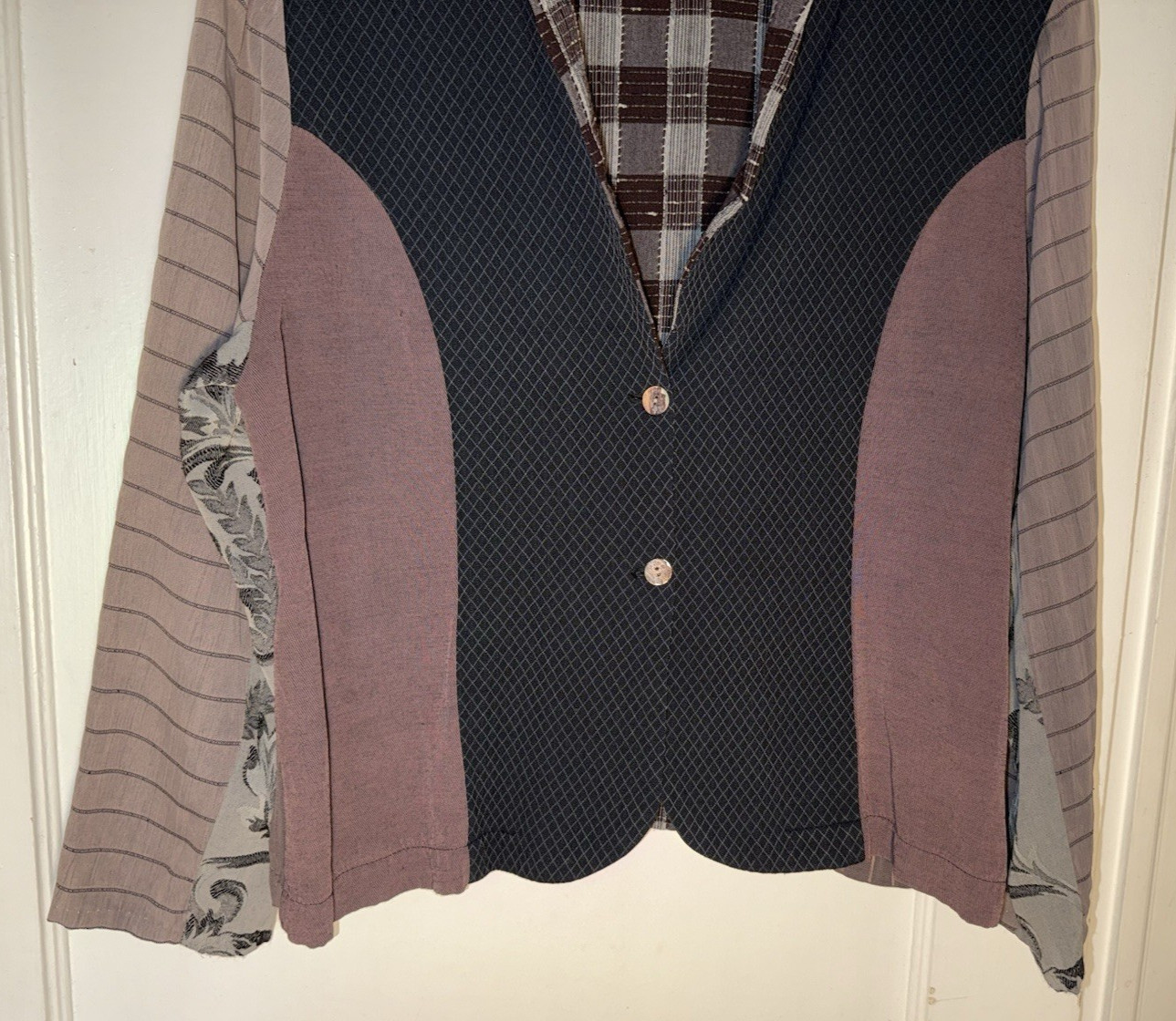 CITRON SANTA MONICA Patchwork  Button Jacket  Ray… - image 3