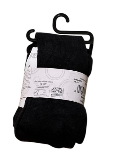 Medias Wonder Nation Infantil Niñas Negras 2 Pares Talla 6-18 Meses Nuevas - Imagen 2 de 2