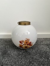 Vintage Milk Floral Glass Light Globe/Shade 1970s