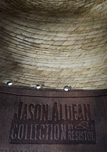 Jason Aldean Collection by Resistol Amarillo Sky Palm Leaf Cowboy Hat Size 7 1/2 - Picture 9 of 9
