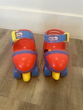 Vintage Little Tikes Adjustable Junior Roller Skates Red Blue Yellow