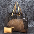 LOUIS VUITTON Monogram Clear Vinyl Cabas Cruise Shoulder Tote Bag #43 Rise-on