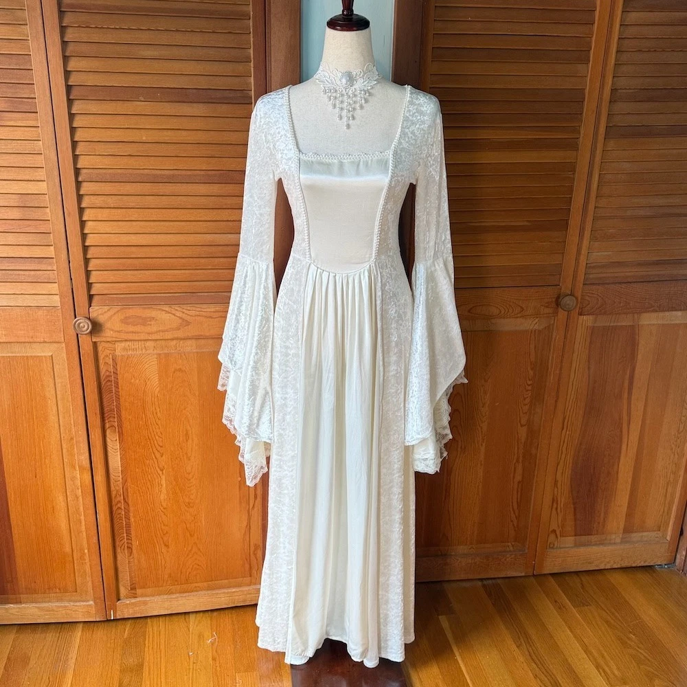 white long sleeve velvet dress Long Sleeves Sleek Dress/ Velvet Dress with Open Back/Velvet White Dress/Handmade White Dress/Dress with Open Back/White Maxi Dress/F2240