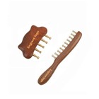 Customized LOGO-Wood handle copper tooth comb massage hair body tool Spa beauty