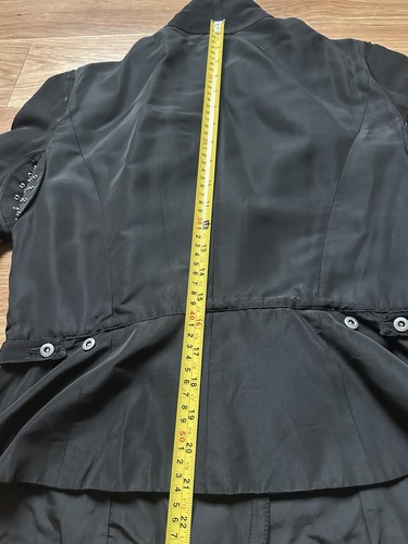 Gianfranco Ferre Vintage Ösen Achsel Struktur Jacke Schwarz Damen Gr. S - Bild 14 von 14