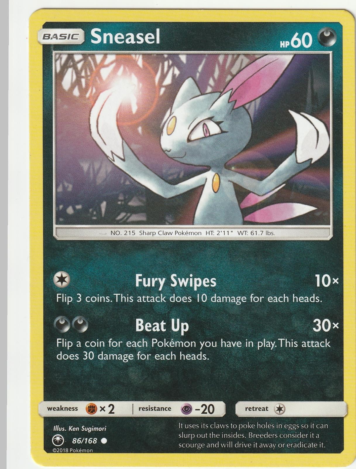 Sneasel 86/168 Common Celestial Storm Pokemon LP-NM