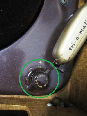 VOICE OF MUSIC 950 Series ON-OFF-REJ KNOB Speed Selector Model 940 Turntable 