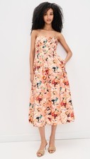 Ulla Johnson Vidri Floral Tiered Cotton Dress Camellia Size 10 Medium