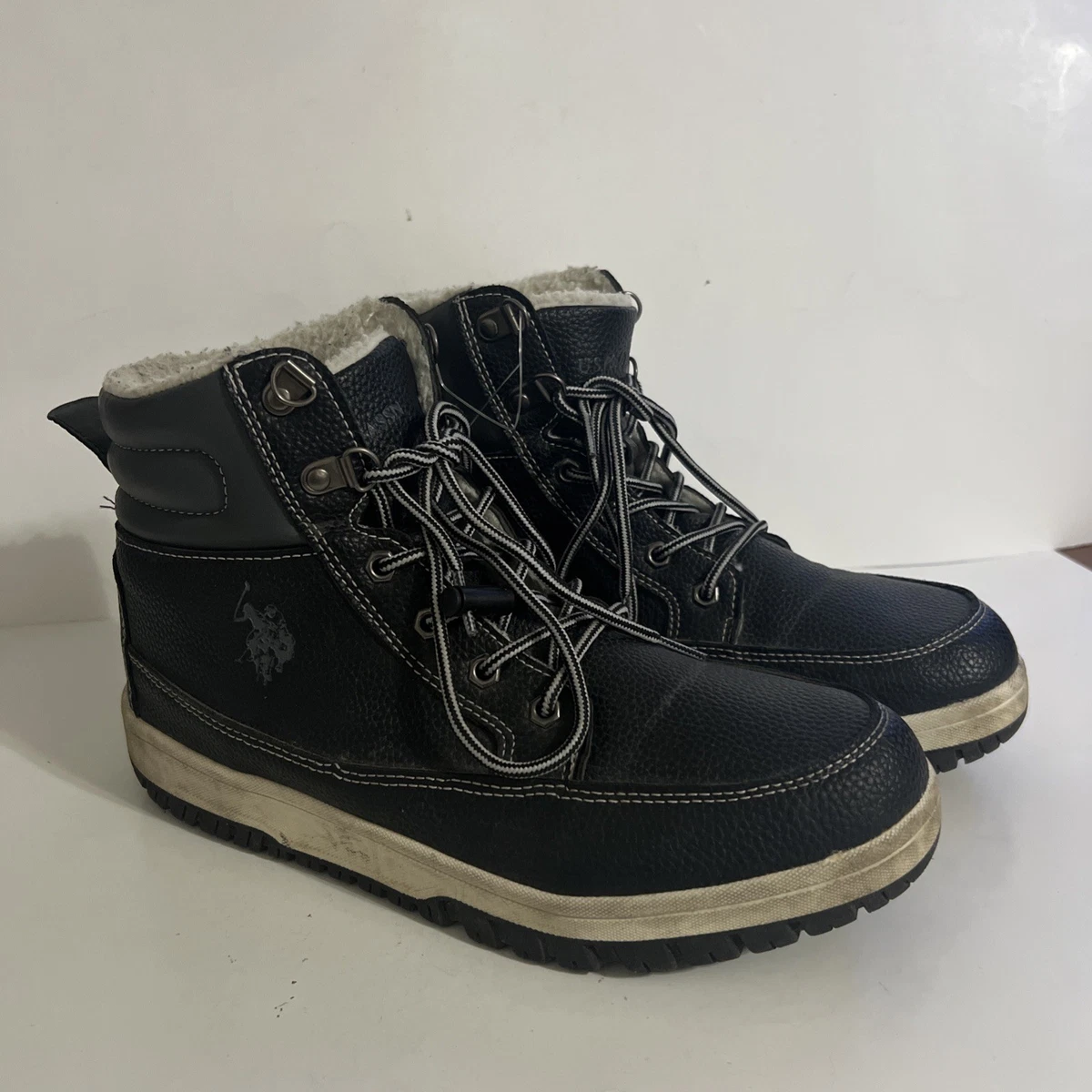 U.S. Polo Assn Men\'s Soren Black Faux Leather Boots Sz 10.5 M Sherpa Lined U.S. Polo Assn. Men main image 2