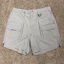 Columbia Cargo Shorts Mens Large PFG Brewha II Omni-Shade Fishing Gray 7" Inseam