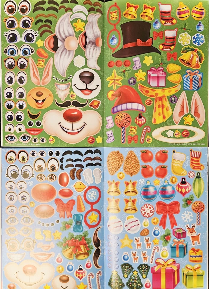 Christmas Sticker Book - Make-A-Face - Over 100 Stickers! each book Set Of 2 Foto 4 de 4