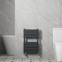Modern Bathroom Flat Panel Heated Towel Rail Radiator Anthracite 650x400mm NDT