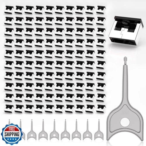 100PCS USB Metal Port Lock Blocker with 10 Keys - Secure USB-A Port Protector