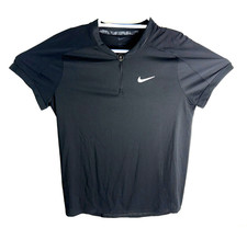 Image of Nike Dri-Fit Advantage Tennis Polo Shirt Black Men's Size Medium DA4323-010