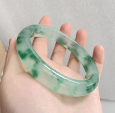 Certified Natural Grade Ice Green Burmese Jade jadeite bracelet 68-70mm