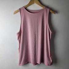 Good Move Women Size 12 Pink Mesh Stretch Exercise Vest Top Casual Run Sport