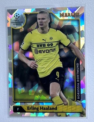 Erling Haaland /250 2021-22 Topps Merlin Atomic Refractor Cracked Ice