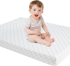 Pack N Play Mattress - Dual-Sided Cooling Memory Foam, Water-Resistant,