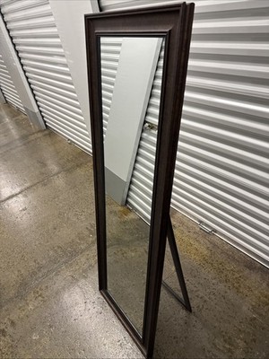 Full Length Floor Mirror Dark Wood Frame Leaning / Standing Dressing Mirror