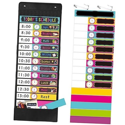 Set Daily Schedule Chart Pocket Schedule Board Chart3+Pockets Visual 1