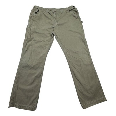 Carhartt Carpenter Pants Mens 40x32 Olive Green Canvas Utility Workwear Relaxed