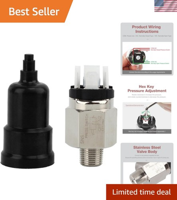 #ad Versatile Pneumatic Pressure Switch with Adjustable Diaphragm Aluminum Design $37.99