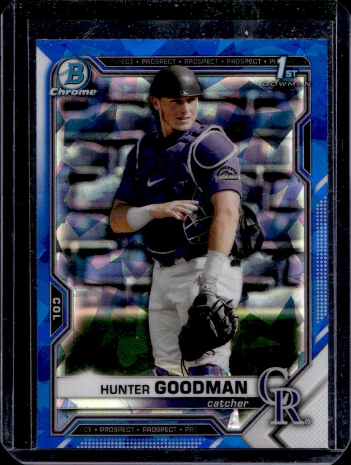 2021 Bowman Draft Sapphire Hunter Goodman Chrome 1st Prospect #BDC-66 Rockies