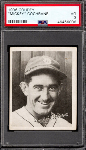 'Mickey' Cochrane 1936 Goudey card