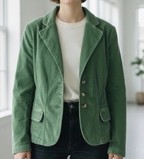 St Johns Bay Womens S Blazer Jacket Green Pinstripe