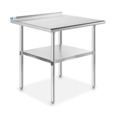 Stainless Steel 30" x 24" NSF Kitchen Restaurant Work Prep Table with Backsplash