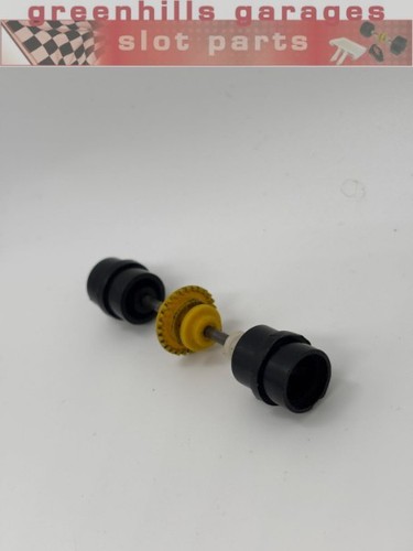 Greenhills Scalextric UOP / Shadow Black Hinterachse + Räder - gebraucht - P10459