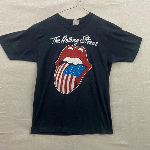 Sportswear Rolling Stones T-Shirt M Black North America 1980s vintage concert t-shirt, vintage, single stitch, B+ condition
