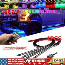 4pcs Rgb 48 Led Strip Under Car Tube Underglow Underbody System Neon Light Kit