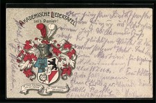 Akademische Liedertafel seis Panier, Studentenwappen mit Motto, Ansichtskarte 