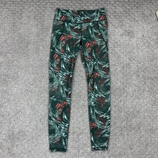 Patagonia Leggings Women Small Green Abstract Ankle Yoga Gym Athletic Athleisure