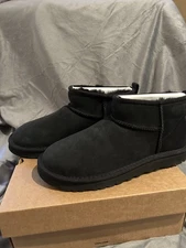 UGG Classic Ultra Mini Black Women’s Wool  Ankle Boots New Size- 9 (1116109)