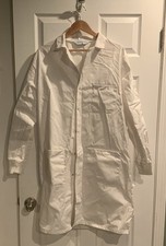 Fisher Brand Lab Coat Size Large White Long Sleeve Button Up Unisex 4 Pocket  K