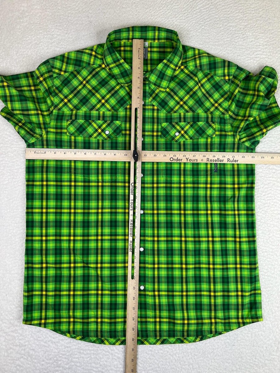 Chemise Stio Homme XL, Marron à Carreaux, Manches Courtes, Performance Camping