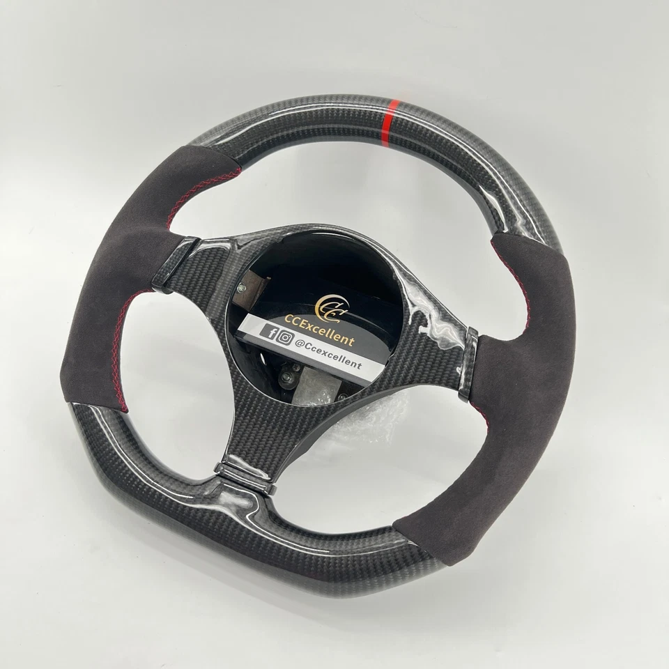 For mitsubishi Evo8 Evo9 2002-2007 real carbon fiber steering wheel/alcantara - Изображение 2 из 4