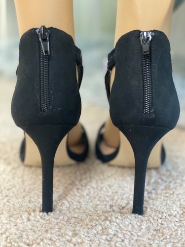 Call It Spring Vegan Black Silver Jewel Evening Wedding Formal Dress Heel Size 9 - Picture 9 of 9