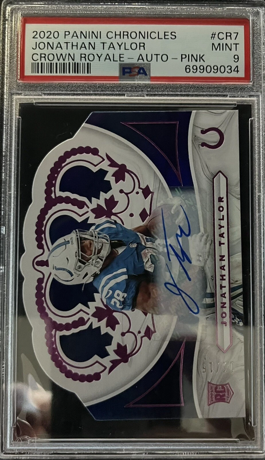 Jonathan Taylor Panini Chronicles Crown Royale #CR7 Autograph