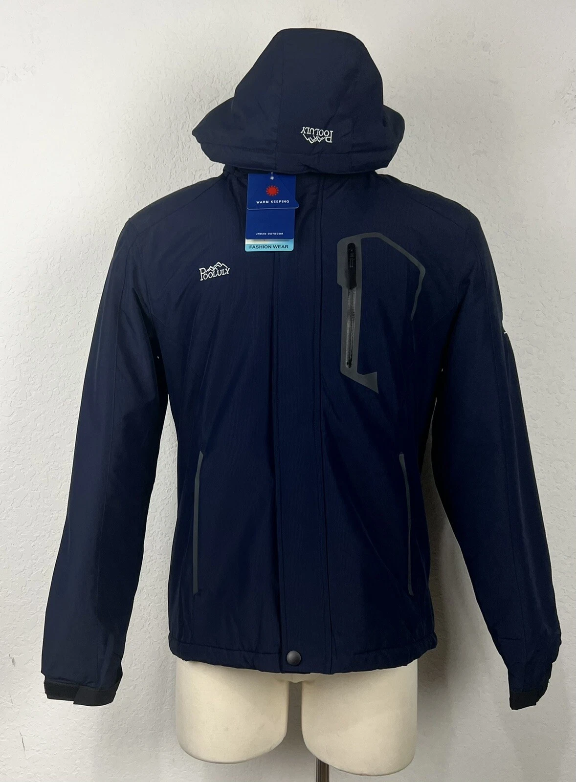 NWT Pooluly Ski Jacket Snow Winter Windbreaker Snowboard Hooded Waterproof Small
